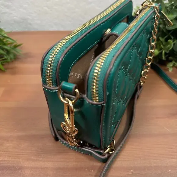 Anne Klein Quilted Double Zip Crossbody Bag - Picture 10 of 10